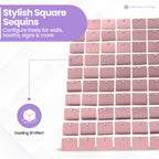 Square Sequin Wall Backdrop Panels - Matt Pink