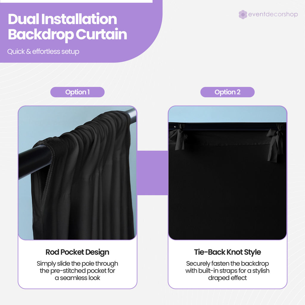 150GSM Ice Silk Photography Backdrop (No Swag) - Black