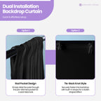 150GSM Ice Silk Photography Backdrop (No Swag) - Black