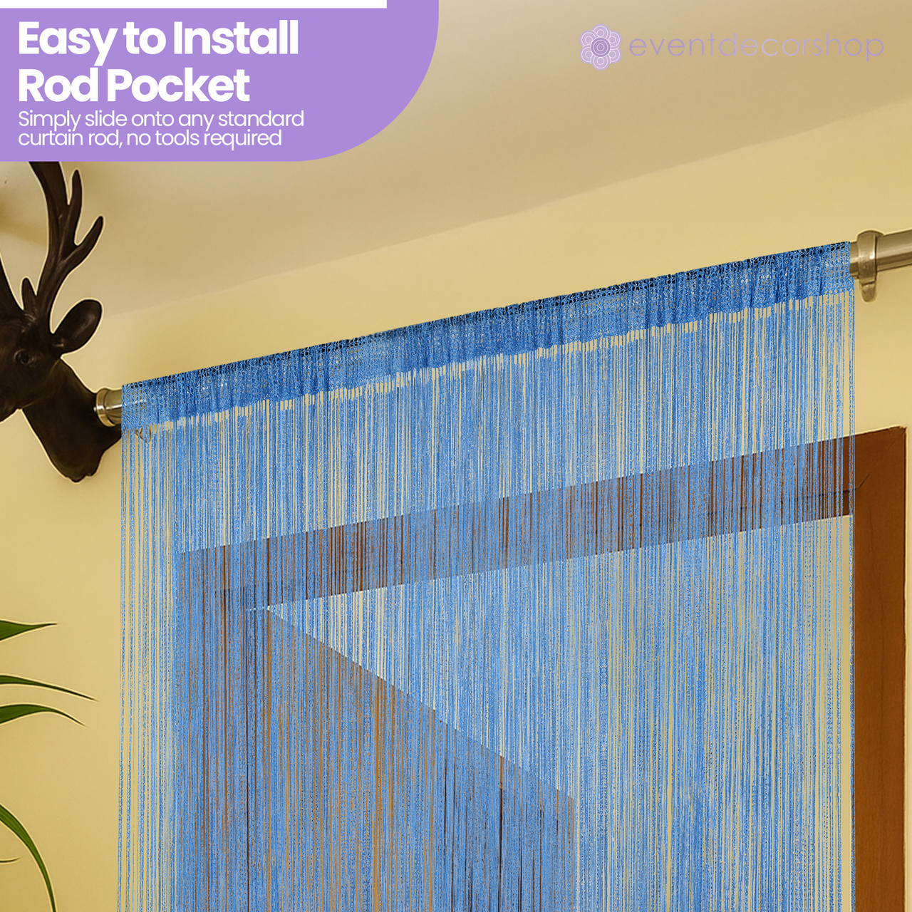 String Curtain Panel - Sky Blue
