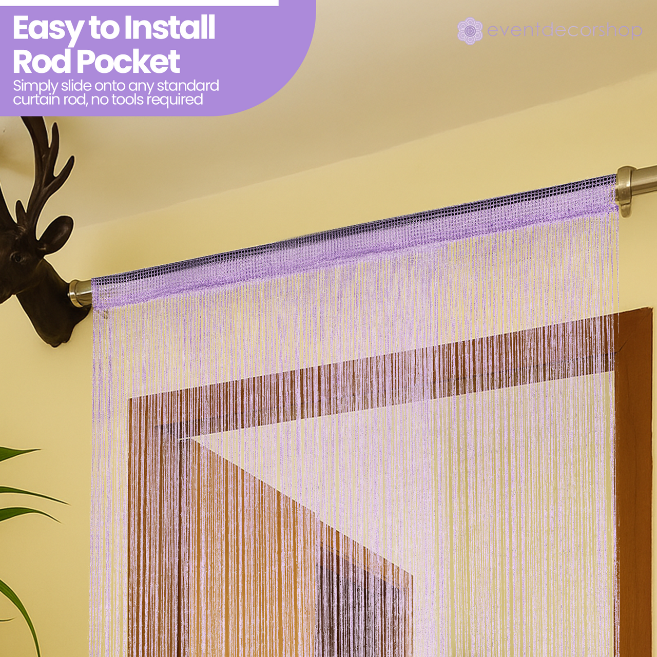 String Curtain Panel - Lilac