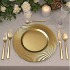 Gold 13" Round Charger Plate x 6