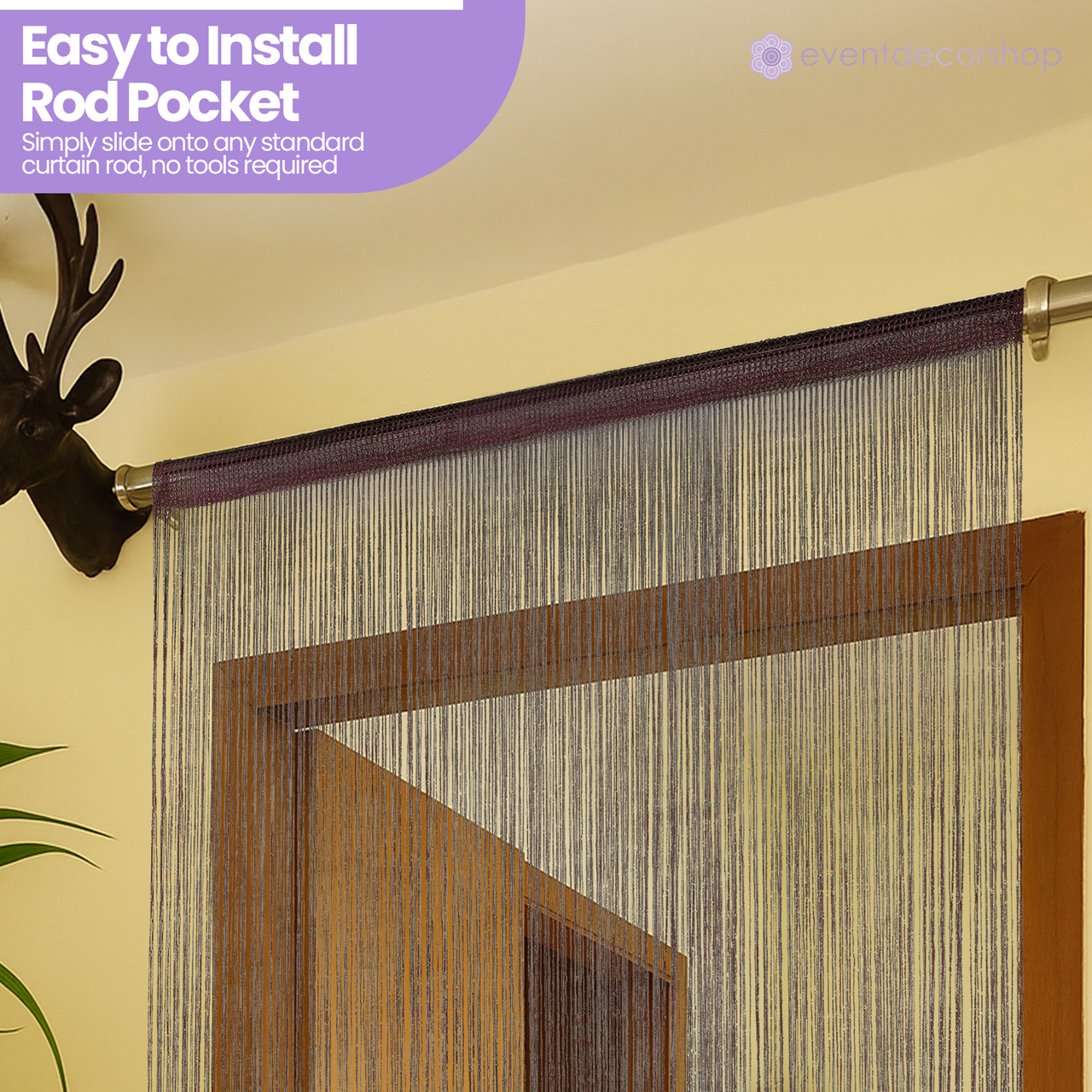 String Curtain Panel - Coffee