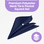Navy Tie and Handkerchief