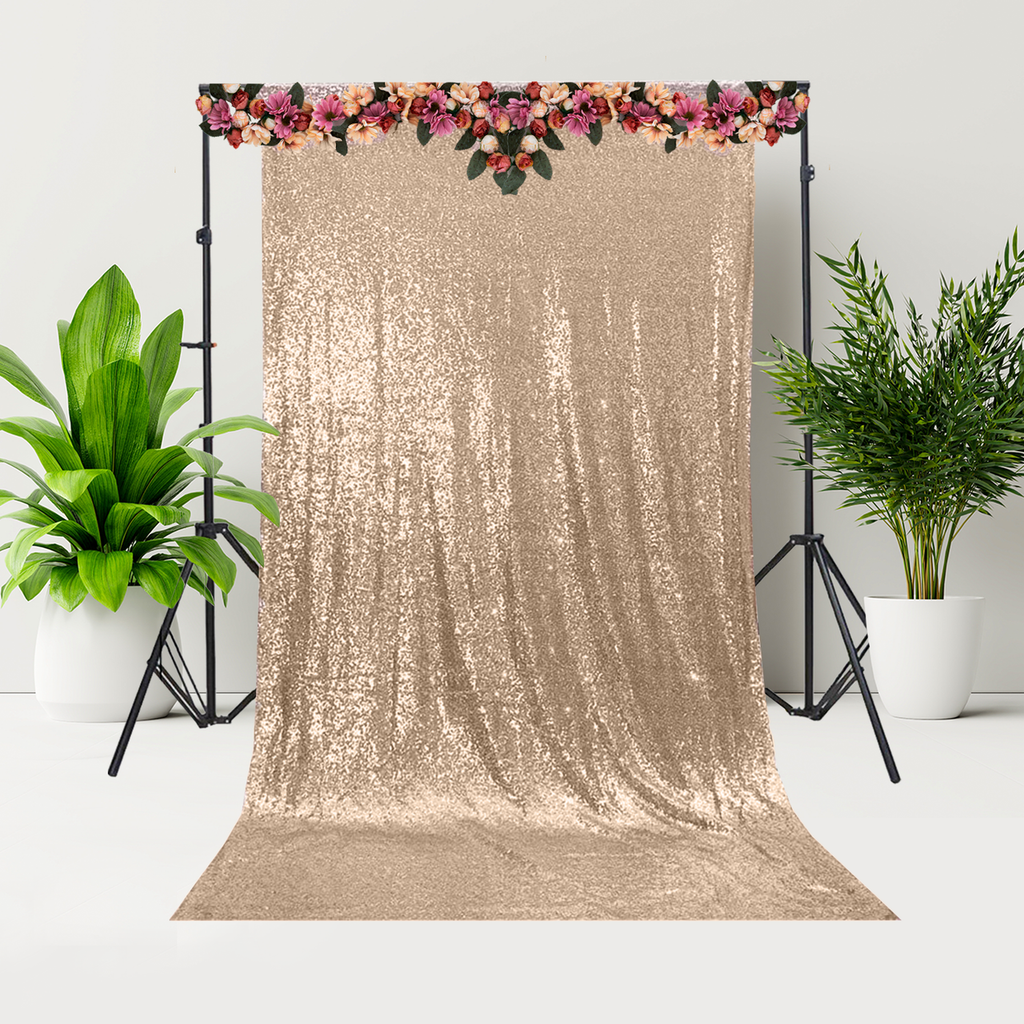 4ft x 7ft Sequin Photography Backdrop - Rose Gold