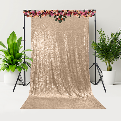 4ft x 7ft Sequin Photography Backdrop - Rose Gold