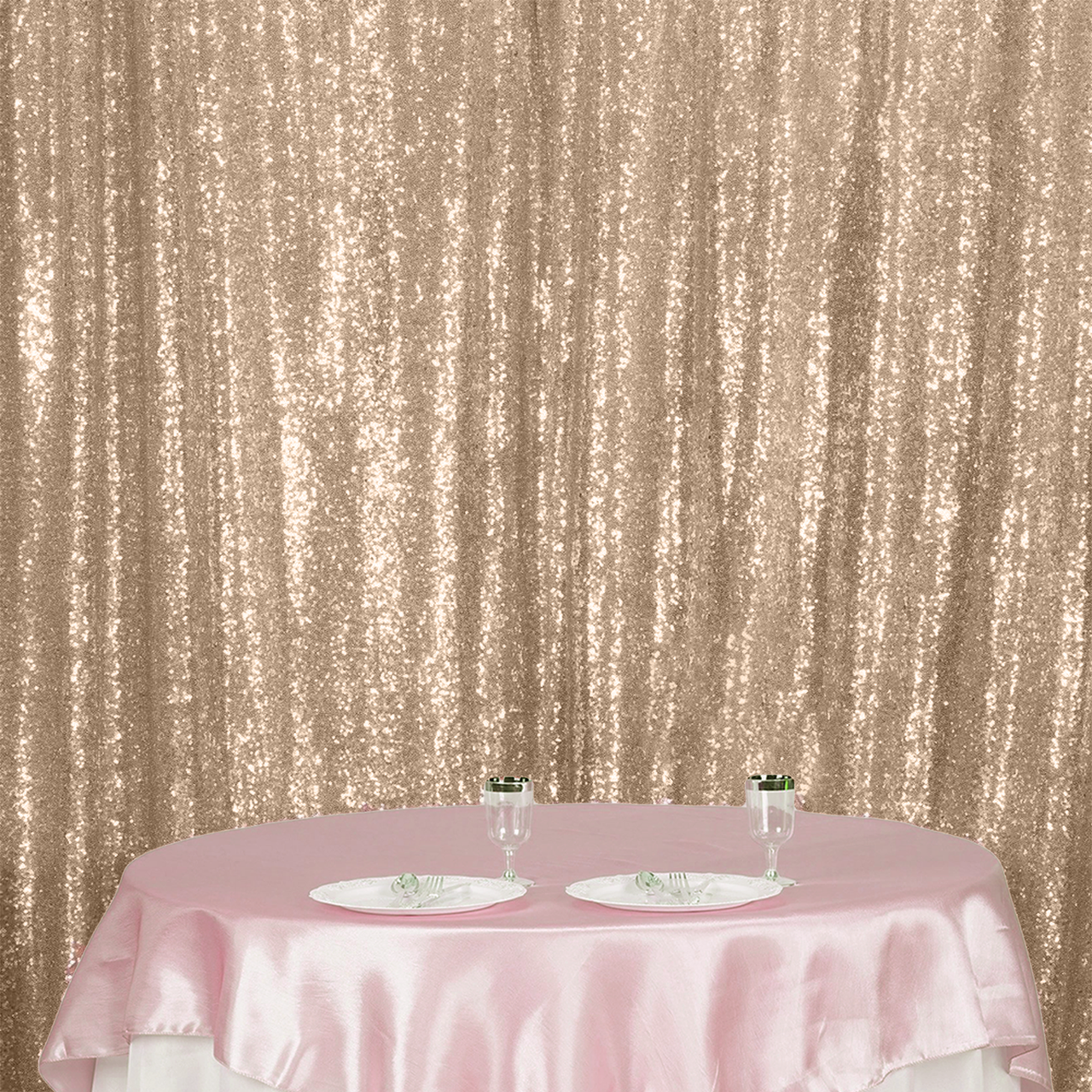 4ft x 7ft Sequin Photography Backdrop - Rose Gold