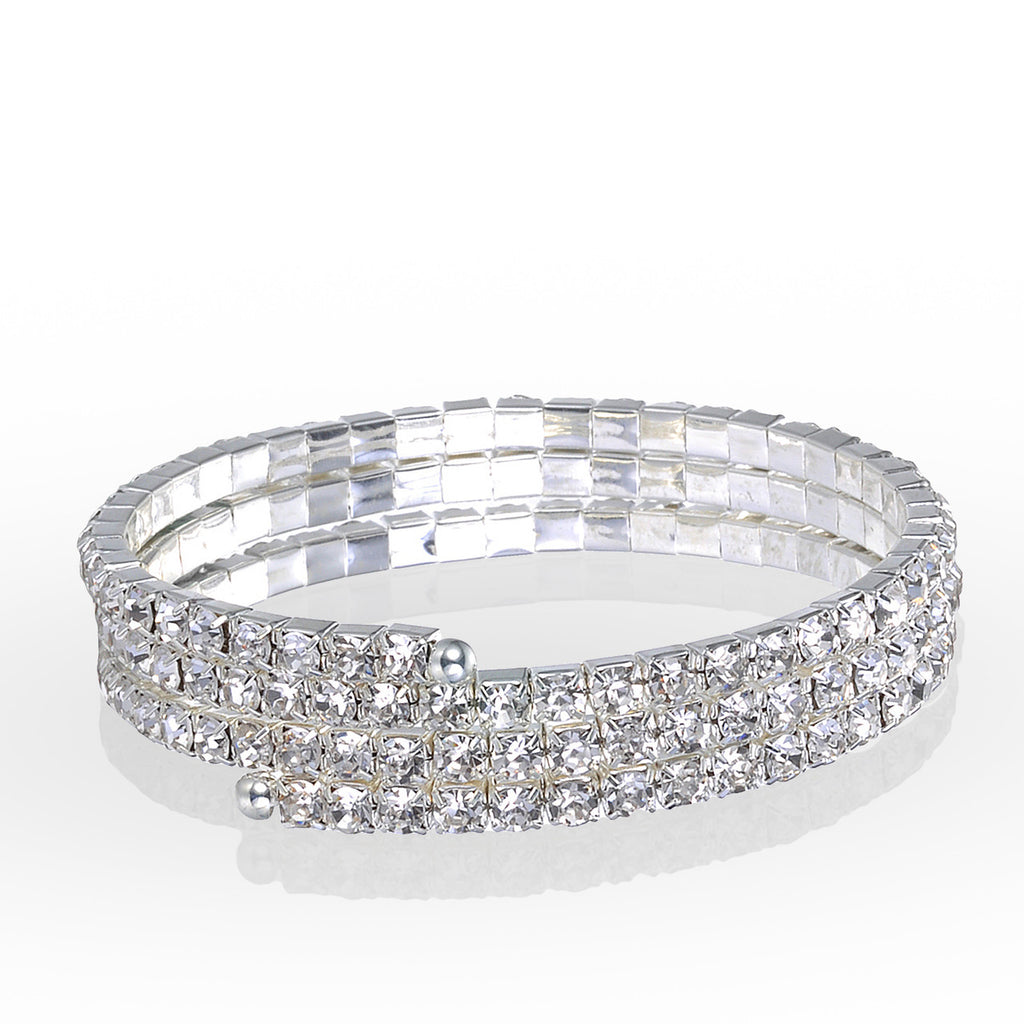 Silver Diamante Spring Bracelet