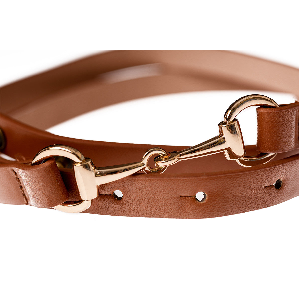 Skinny PVC Belt - Tan with Gold Hook