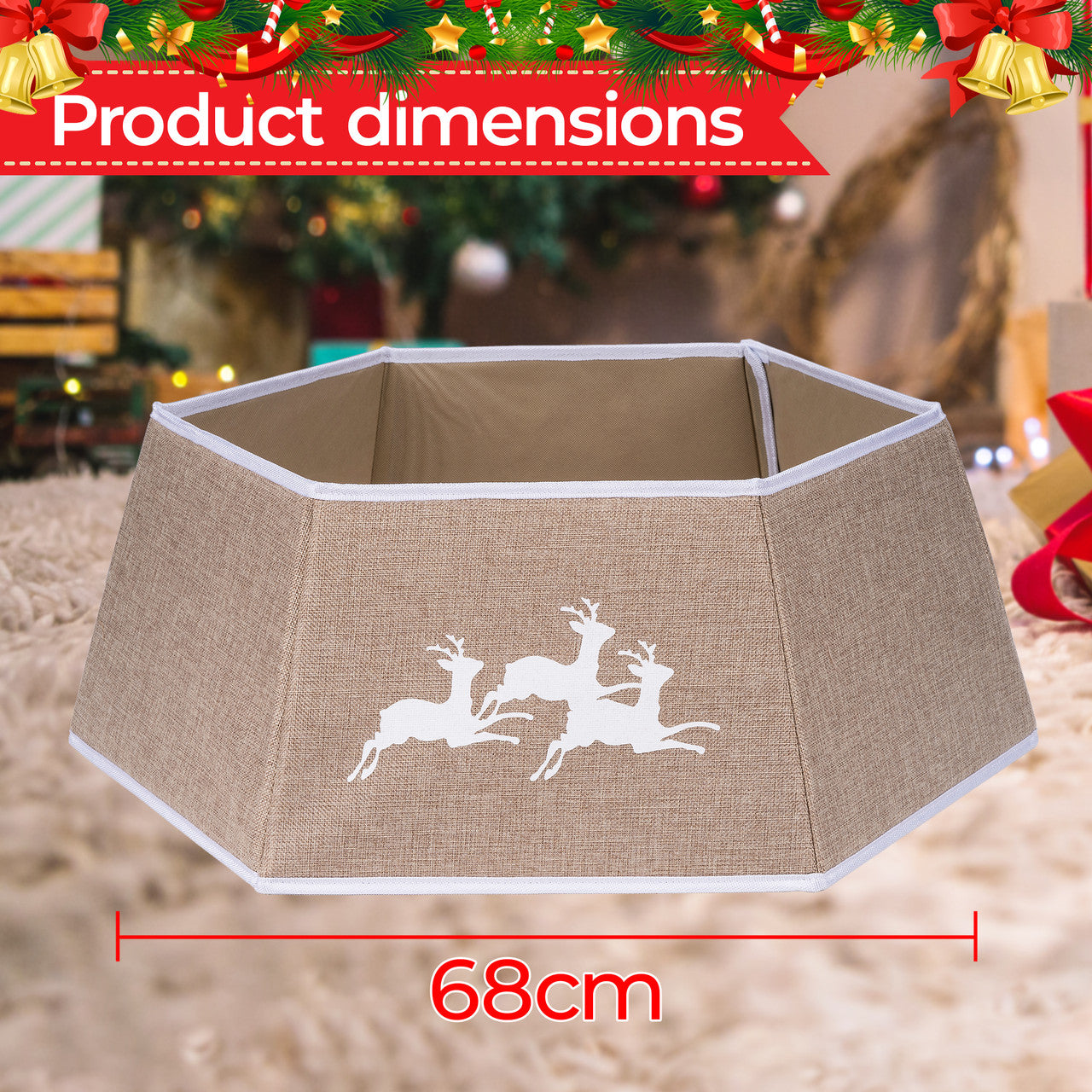 Christmas Tree Skirt Base Cover - Gold