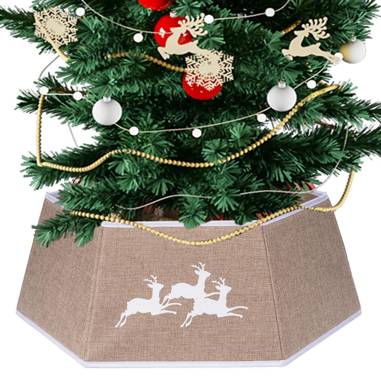 Christmas Tree Skirt Base Cover - Gold