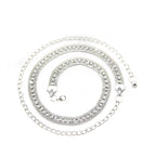 Mesh Belt with Diamante Row - Silver