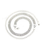 Mesh Belt with Diamante Row - Silver