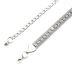 Mesh Belt with Diamante Row - Silver