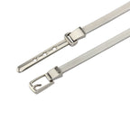 Skinny Stretch Belt - Silver