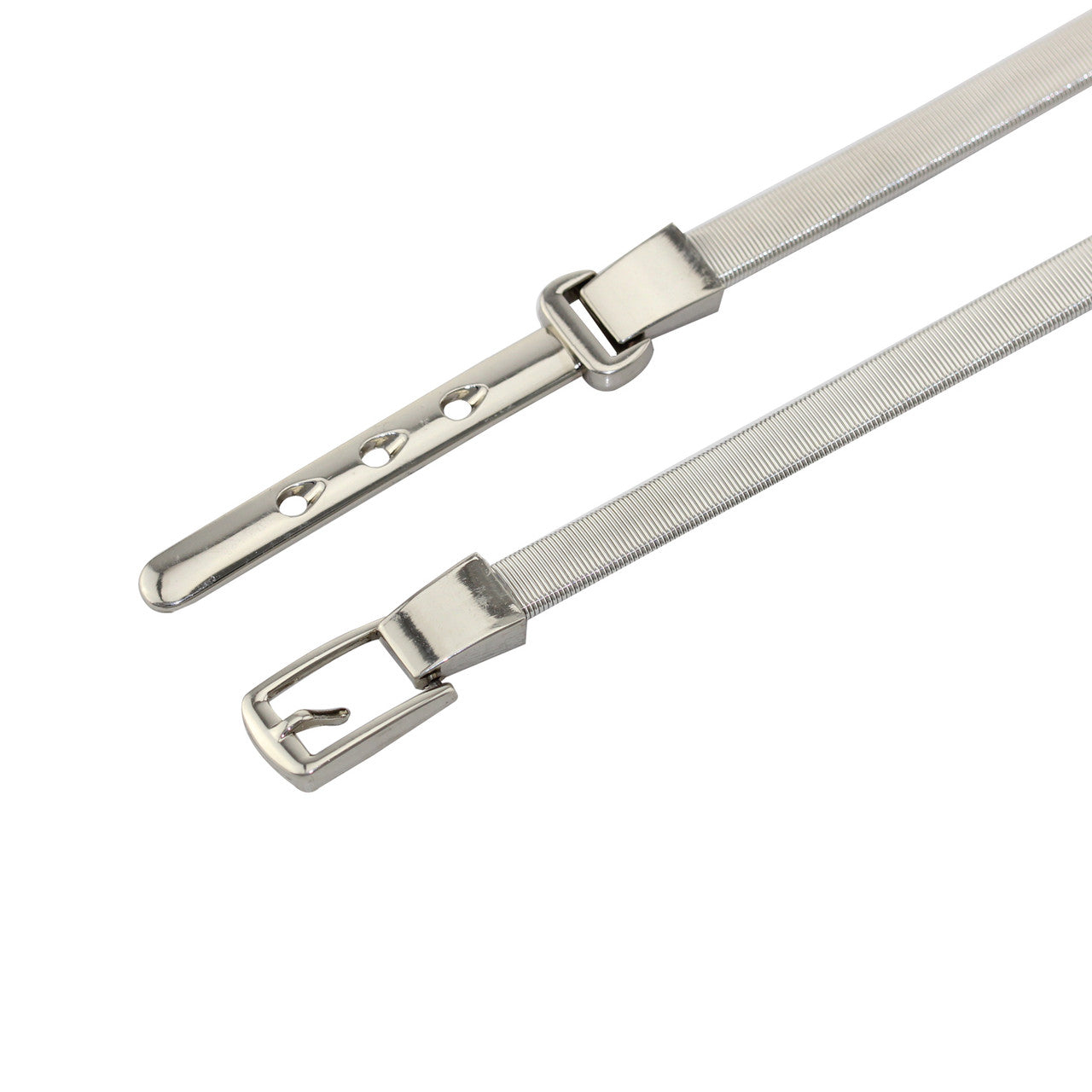 Skinny Stretch Belt - Silver