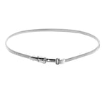 Skinny Stretch Belt - Silver