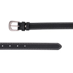 Slim Black Belt with Stitching