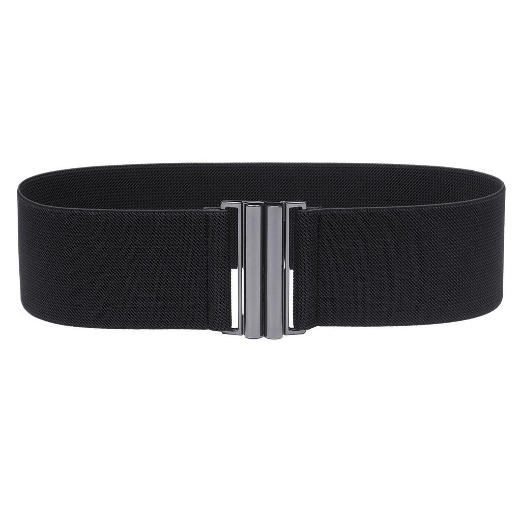 Black Elasticated Clip on Belt Large