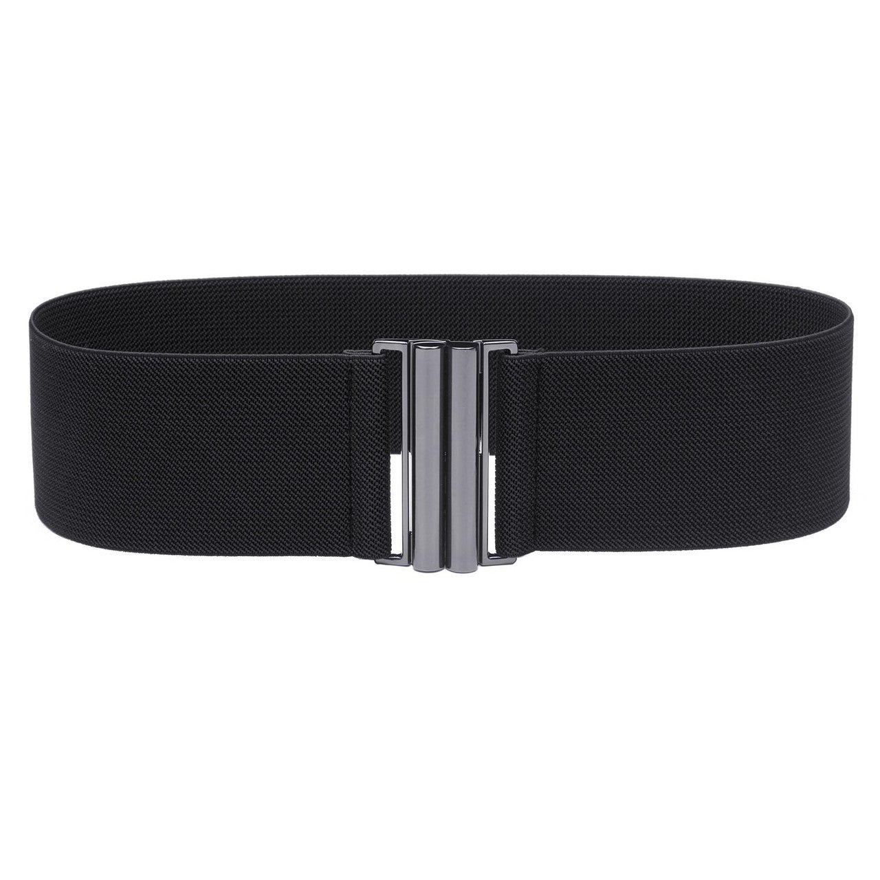 Black Elasticated Clip on Belt Large