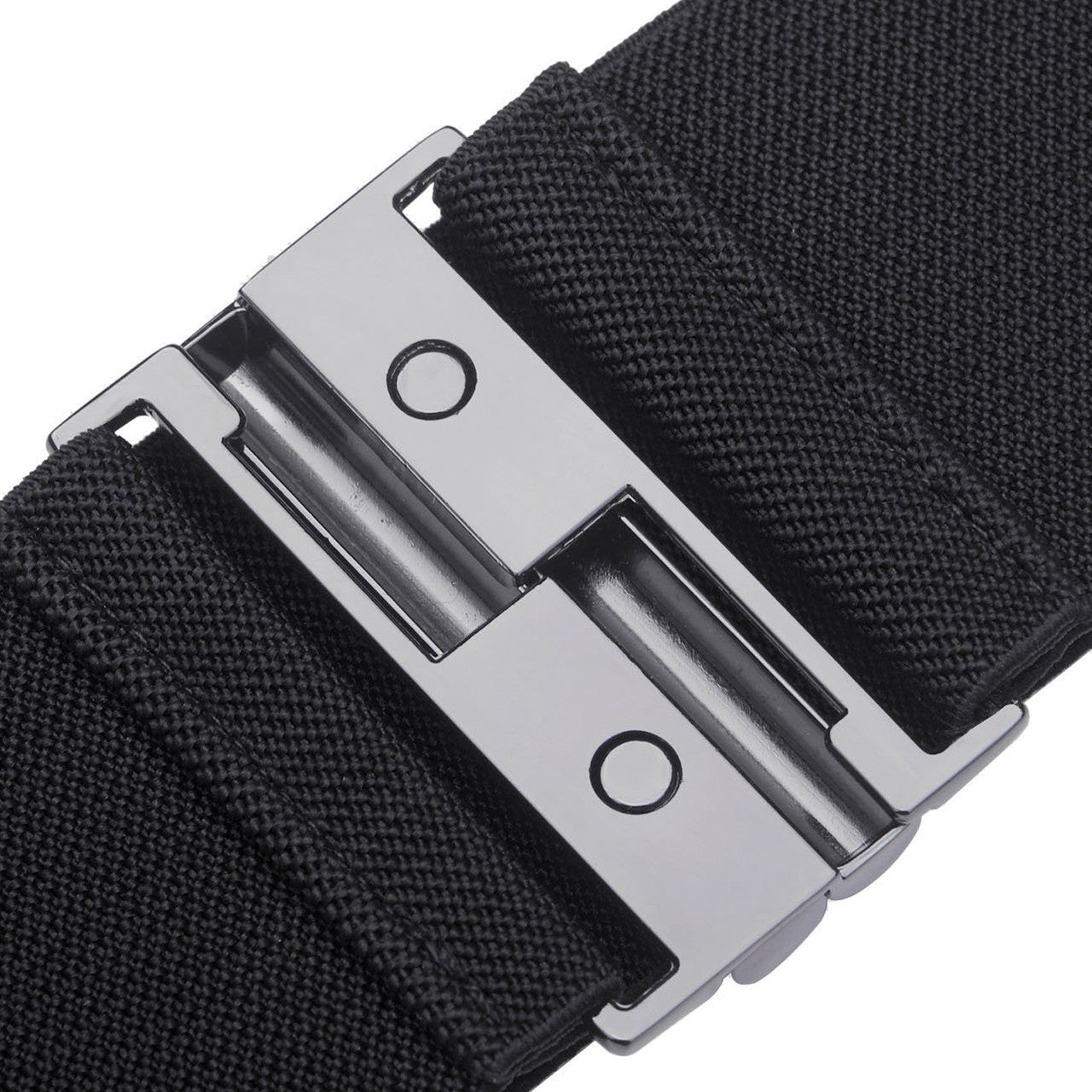 Black Elasticated Clip on Belt Large
