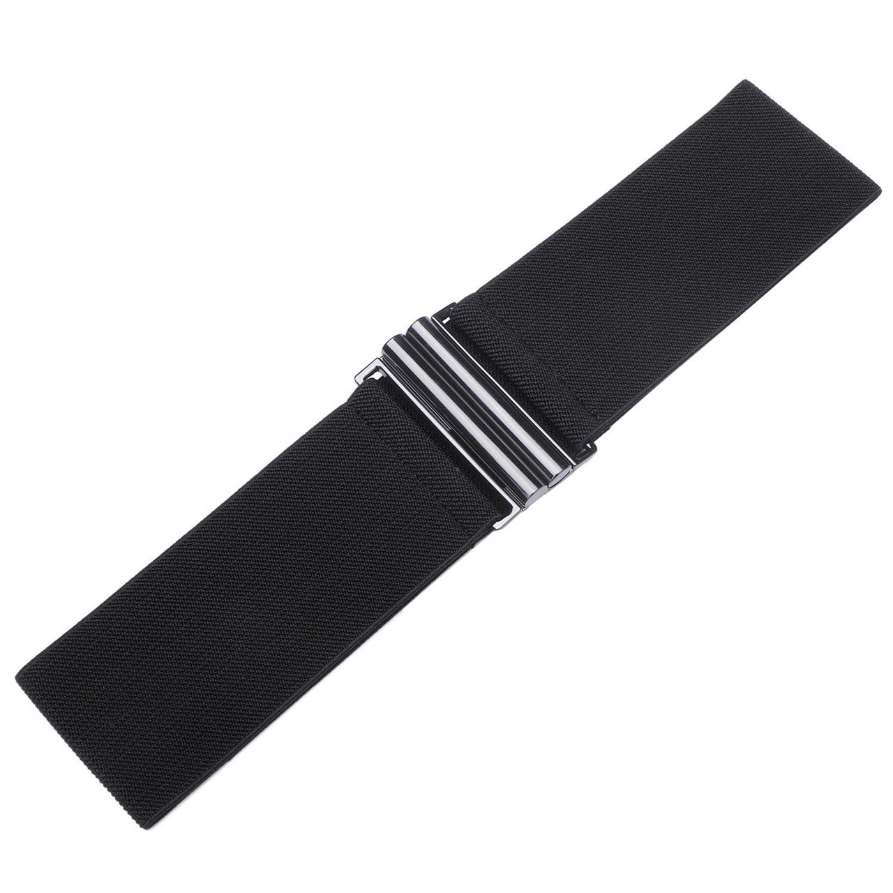 Black Elasticated Clip on Belt Large