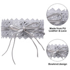 4"/10cm x 250cm Wide Waist Crochet Floral Lace Belt - Silver