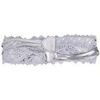 4"/10cm x 250cm Wide Waist Crochet Floral Lace Belt - Silver