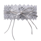 4"/10cm x 250cm Wide Waist Crochet Floral Lace Belt - Silver