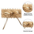 4"/10cm x 250cm Wide Waist Crochet Floral Lace Belt - Gold
