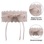 4"/10cm x 250cm Wide Waist Crochet Floral Lace Belt - Ivory