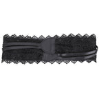 4"/10cm x 250cm Wide Waist Crochet Floral Lace Belt - Black