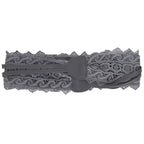 4"/10cm x 250cm Wide Waist Crochet Floral Lace Belt - Grey