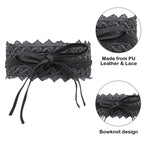 4"/10cm x 250cm Wide Waist Crochet Floral Lace Belt - Grey