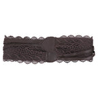 4"/10cm x 250cm Wide Waist Crochet Floral Lace Belt - Coffee