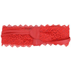 4"/10cm x 250cm Wide Waist Crochet Floral Lace Belt - Red