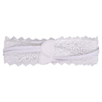 4"/10cm x 250cm Wide Waist Crochet Floral Lace Belt - White