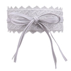4"/10cm x 250cm Wide Waist Crochet Floral Lace Belt - White