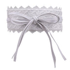 4"/10cm x 250cm Wide Waist Crochet Floral Lace Belt - White