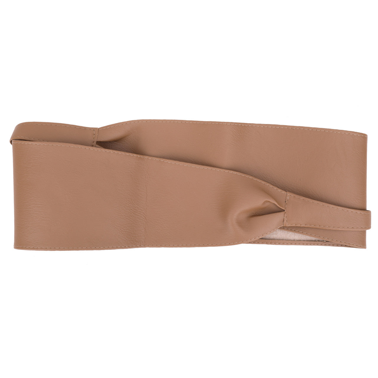 9.5cm x 250cm Wide Waist Crochet Cinch Soft PU Belt - Brown