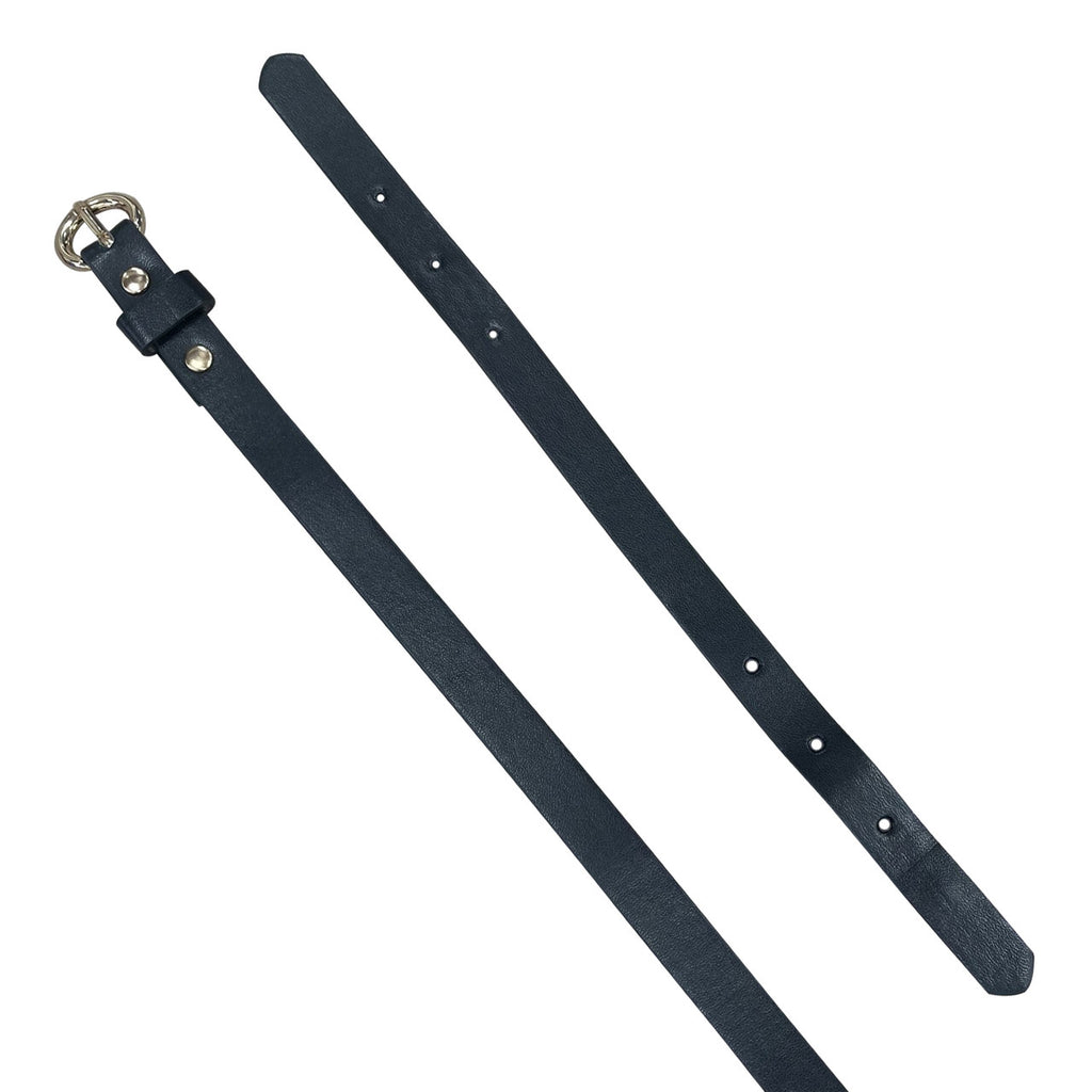 Faux Leather Waist Belt with Gold Buckle