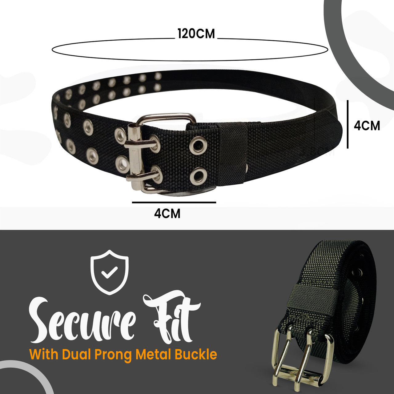 Silver Buckle with Silver Eyelet Belt