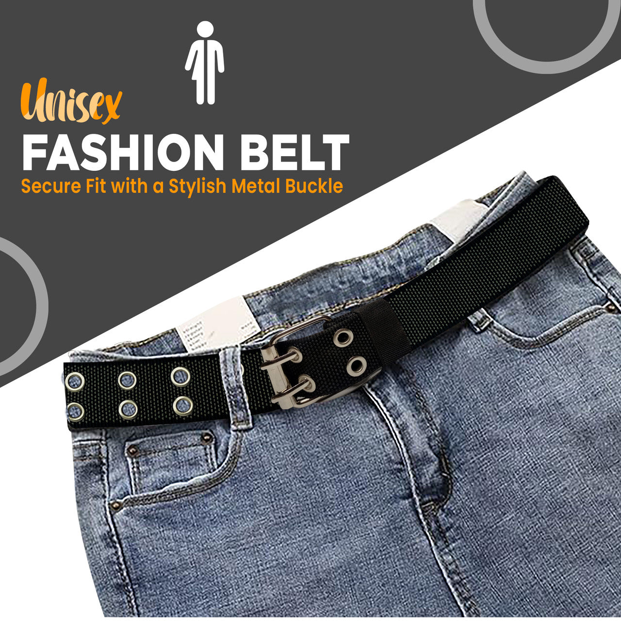 Silver Buckle with Silver Eyelet Belt