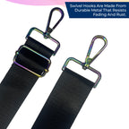 Crossbody Shoulder Strap with Rainbow Swivel Hooks & Slider Buckle