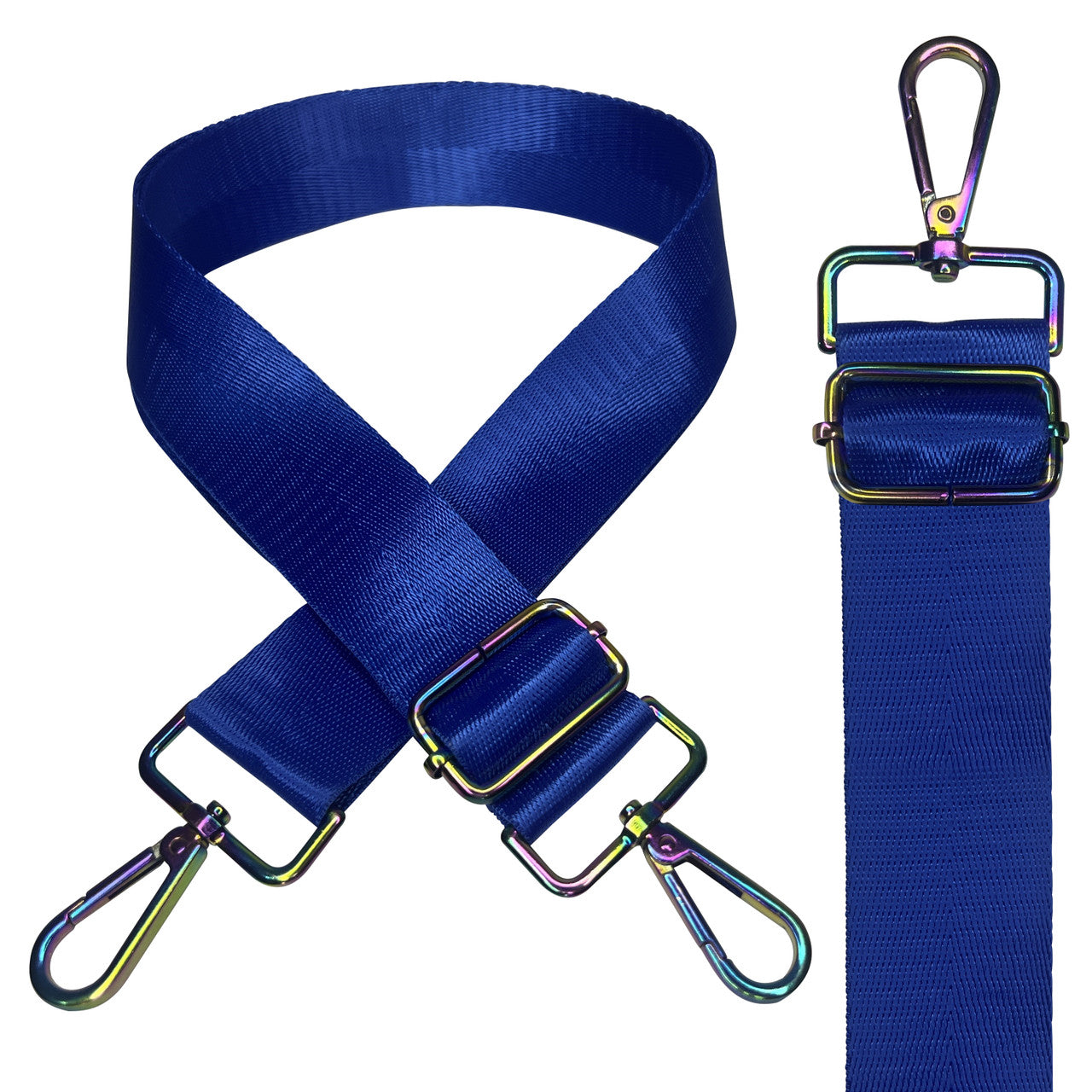 Crossbody Shoulder Strap with Rainbow Swivel Hooks & Slider Buckle