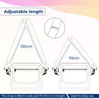 Crossbody Shoulder Strap with Rainbow Swivel Hooks & Slider Buckle