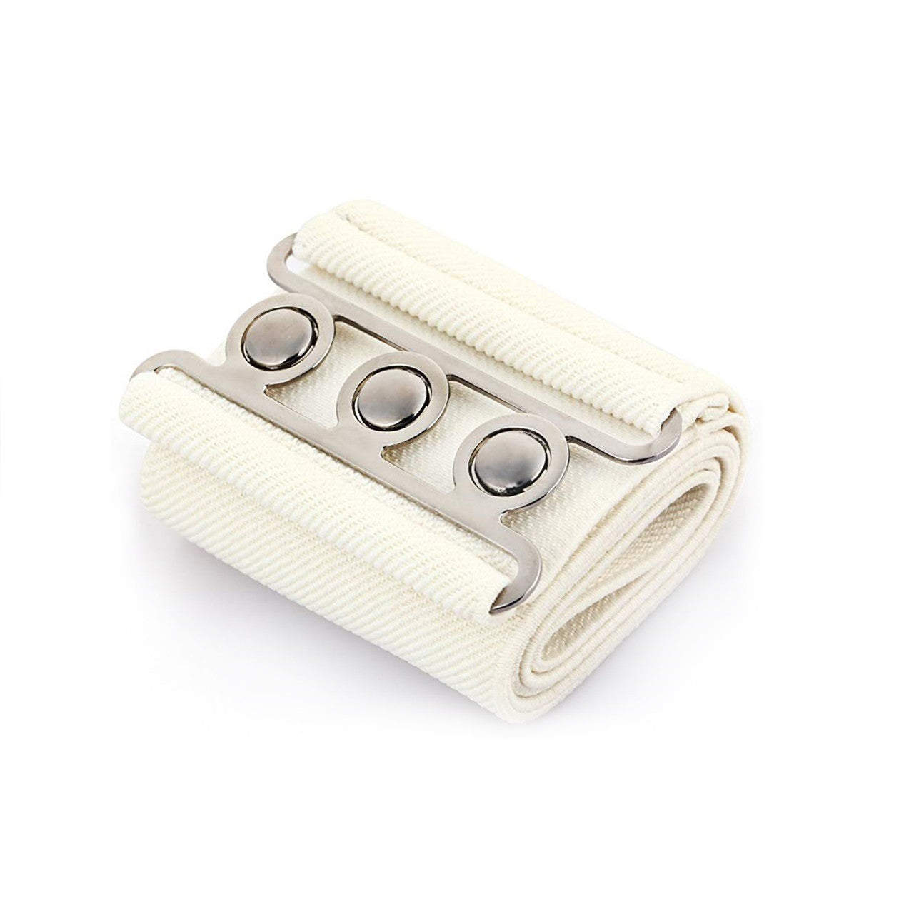 Elasticated Hooks Belt (Silver Buckle) - Ivory