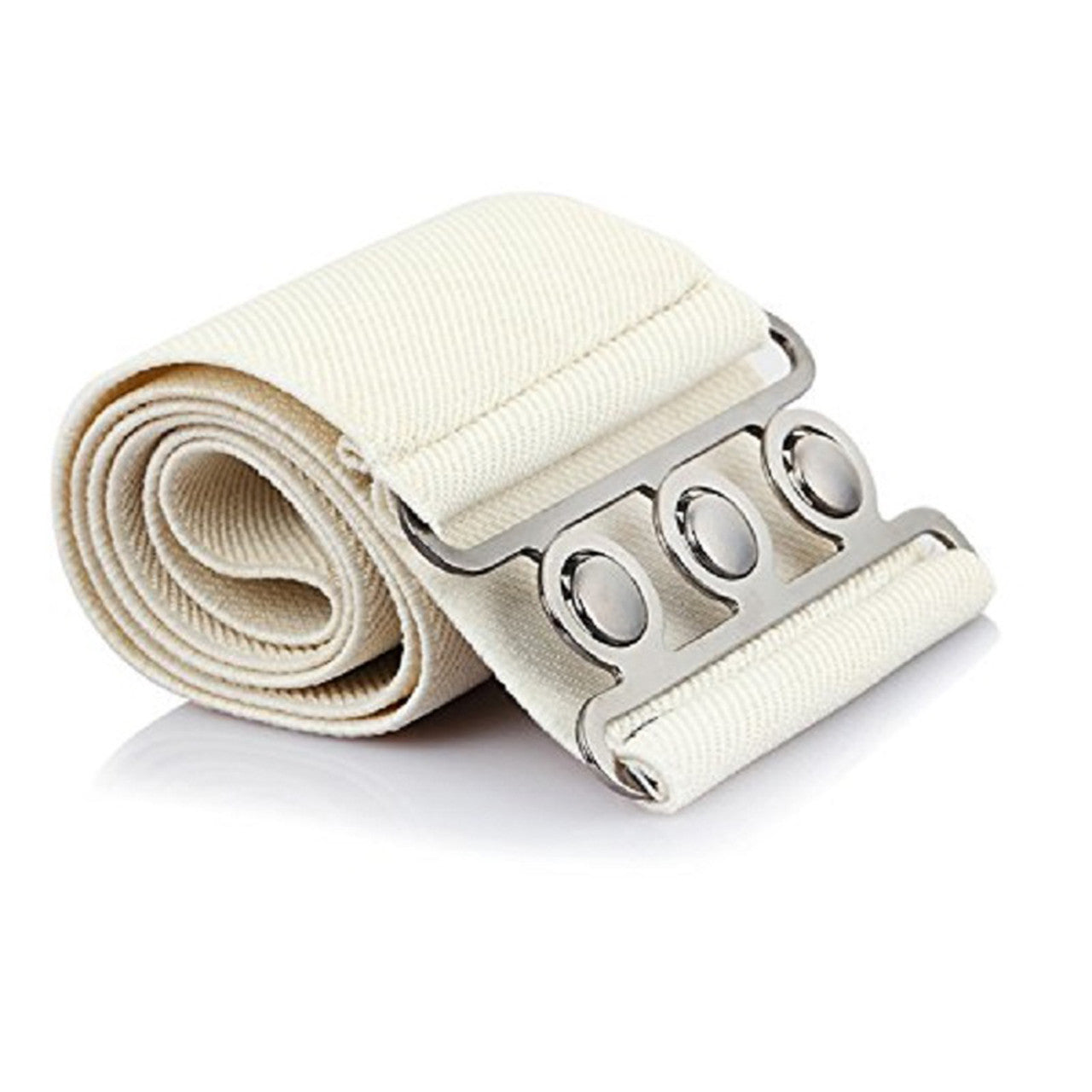 Elasticated Hooks Belt (Silver Buckle) - Ivory