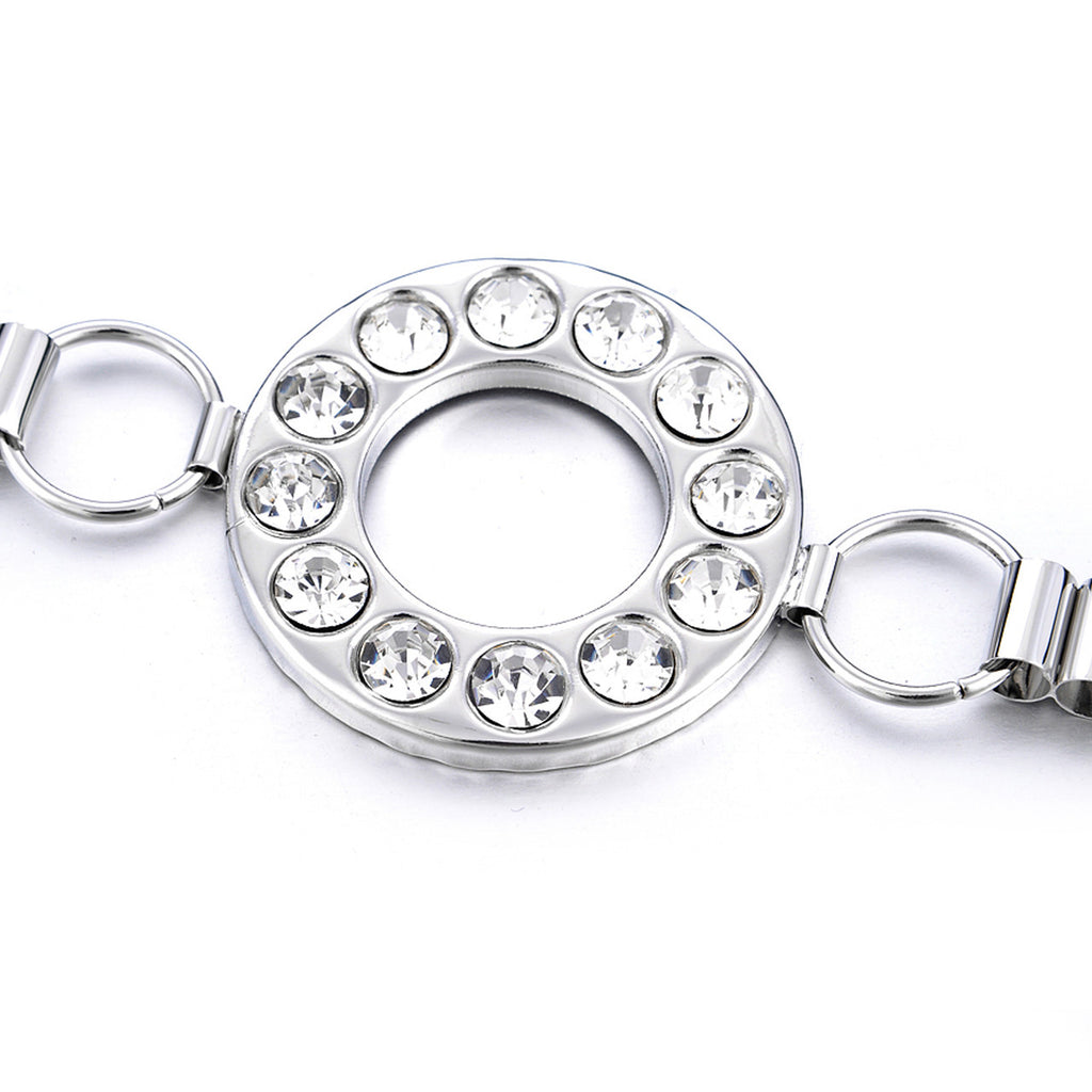 Diamante Rings Waist Chain Belt - Silver