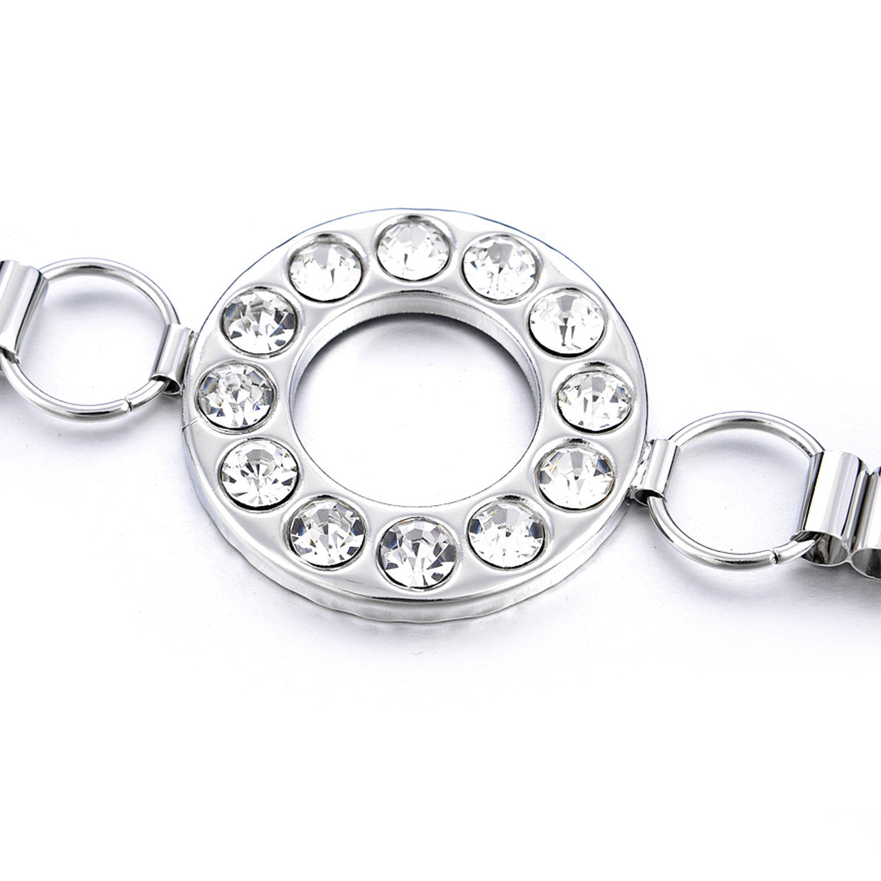 Diamante Rings Waist Chain Belt - Silver